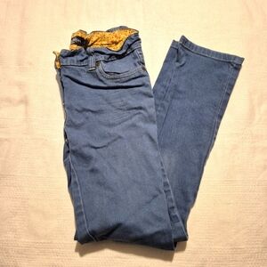 Mini Boden girls size 11 years medium teal blue adjustable waist pants, VGUC